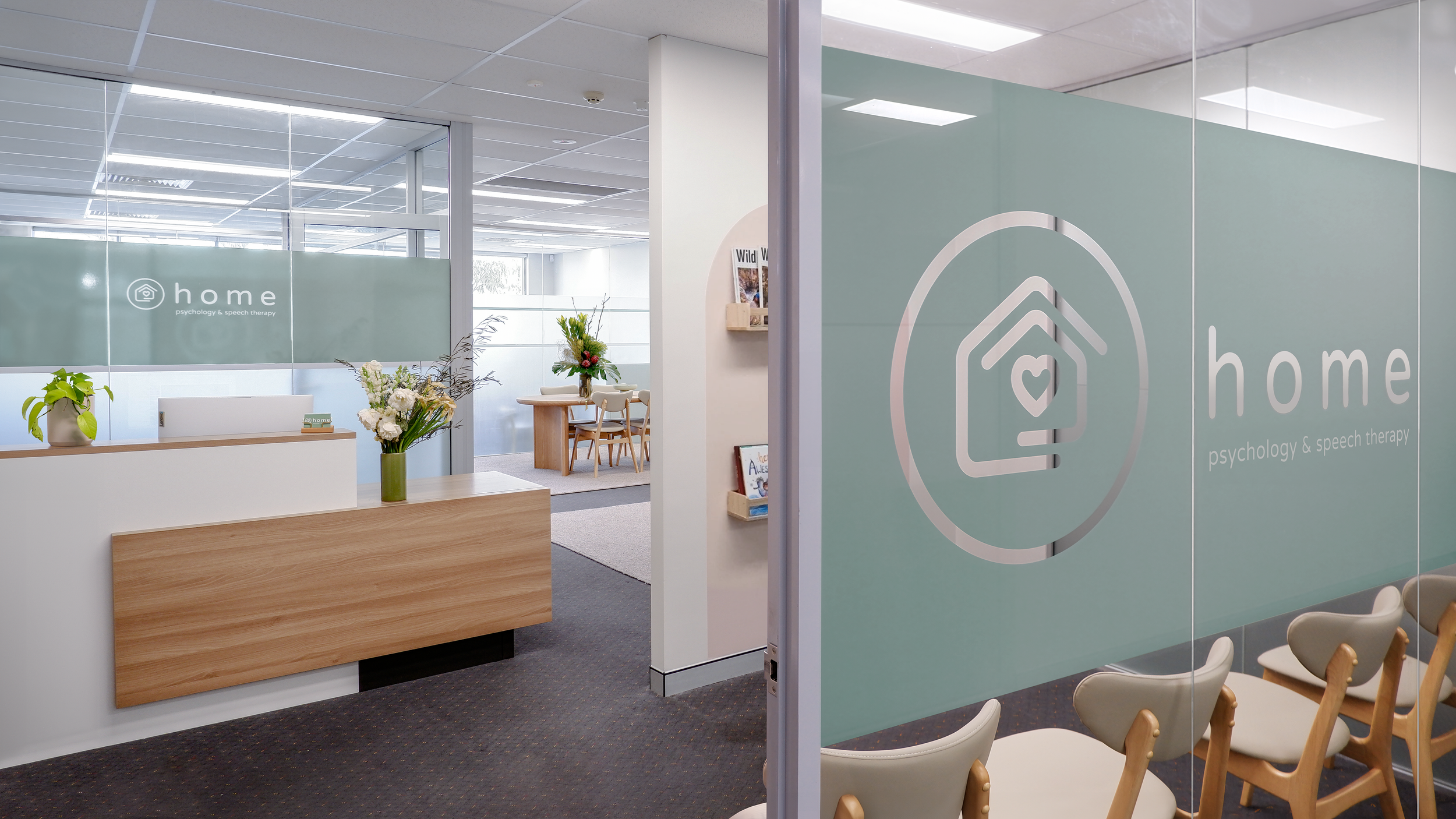 Reception and waiting area at Home Psychology & Speech Therapy in Caringbah