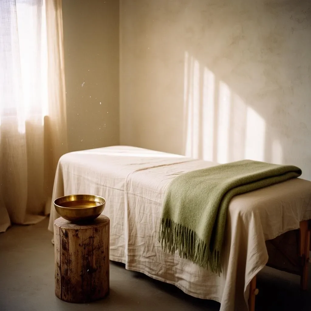 Folded towels in a W Spa treatment room