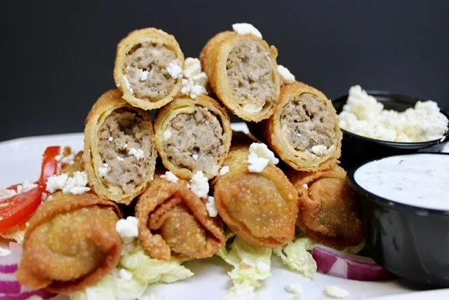 Gyros Roll, cut open to show the filling