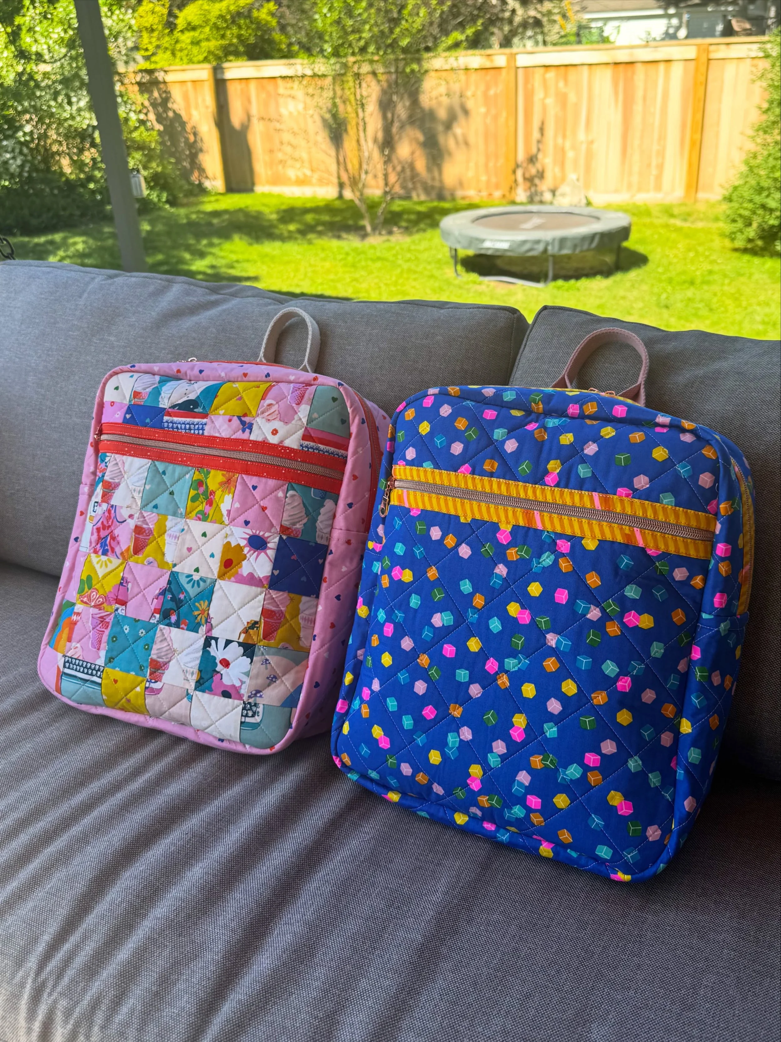 Two adorable Phoenix backpacks for two birthday girl nieces. (Jennie, don&rsquo;t show the girls yet!) Length of time it took me to the contrary, I actually really enjoyed making these bags! I&rsquo;ve made enough bags by this point to know you just 