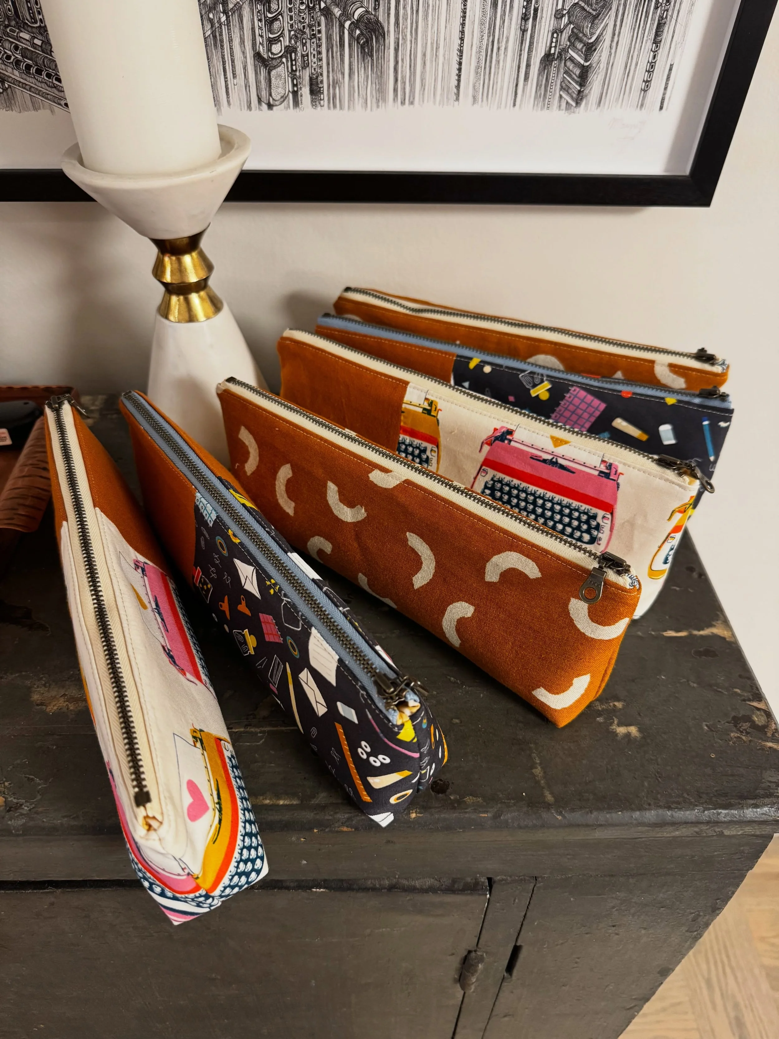 Last day of school! Here&rsquo;s my parade of teacher gifts. I wanted to try a bunch of new things this year, and thankfully my kids had a long list of teachers. 

I made a bunch of pencil cases from a tutorial by @noodlehead531 on her blog. 

I also