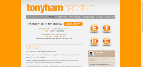 TonyHamCreative is a Squarespace website