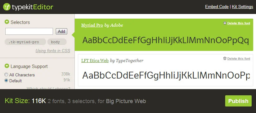 Create a kit for use with your Squarespace website.