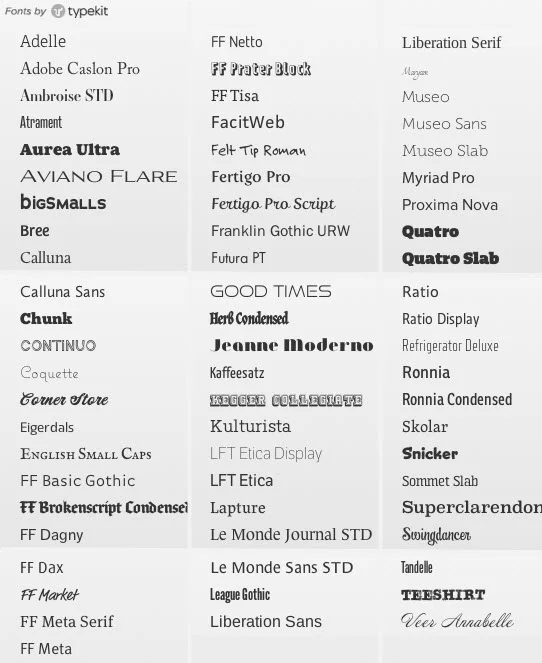 In total there are 67 free Typekit fonts on Squarespace.