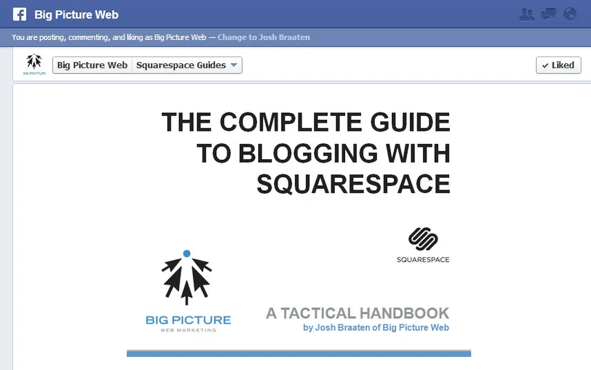 Squarespace and Facebook play nice together with your products.