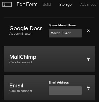 Send registered attendees to your inbox, a spreadsheet, or MailChimp subscriber list.