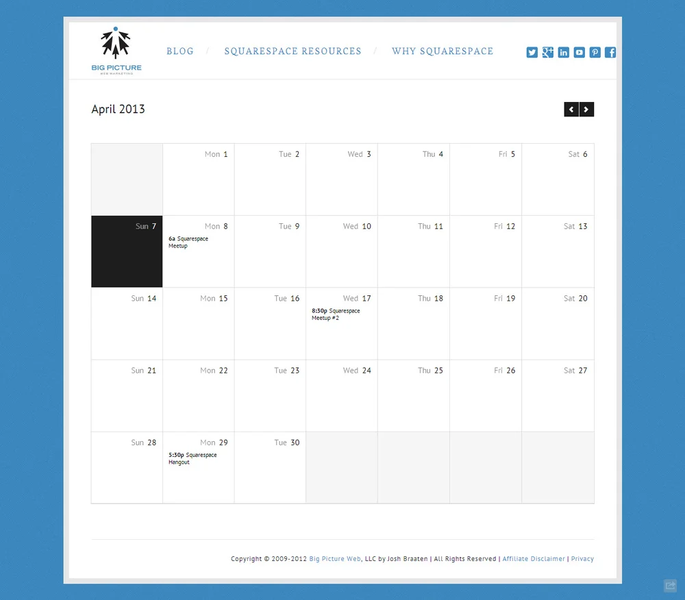 How to Use Squarespace Calendars - Big Picture Web