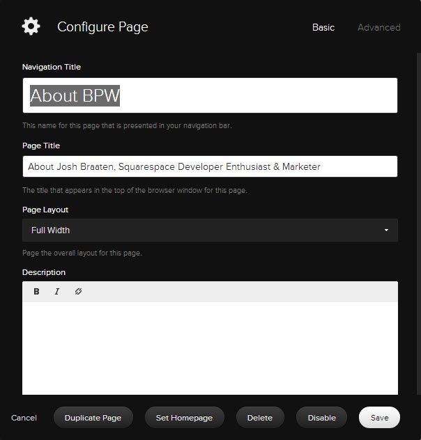 Duplicate a page in Squarespace with ease.