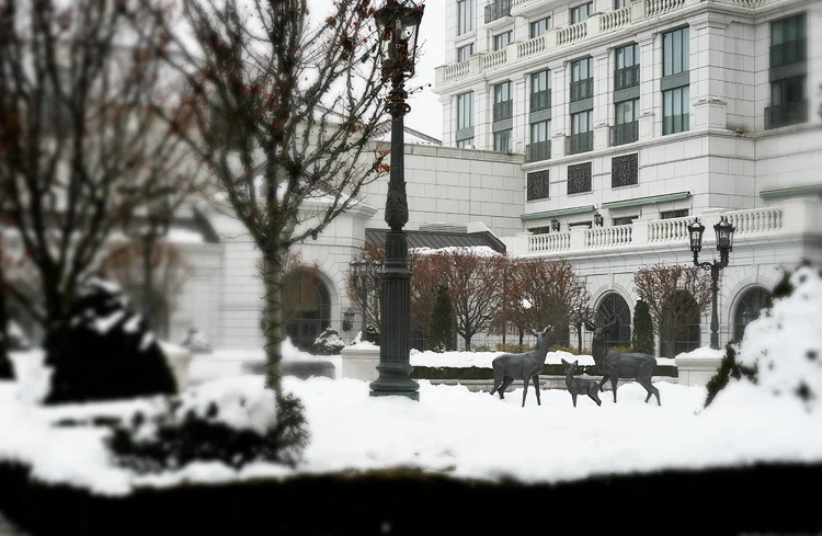 The courtyard of the Grand America Hotel in Salt Lake City , where the ALT Summit is held every year.