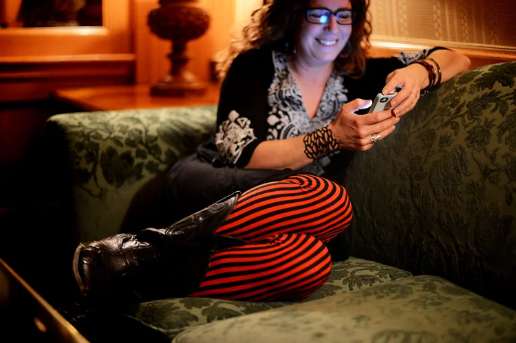 Laurie on the last day of the conference. Her leggings made me happy, so I photographed them.
