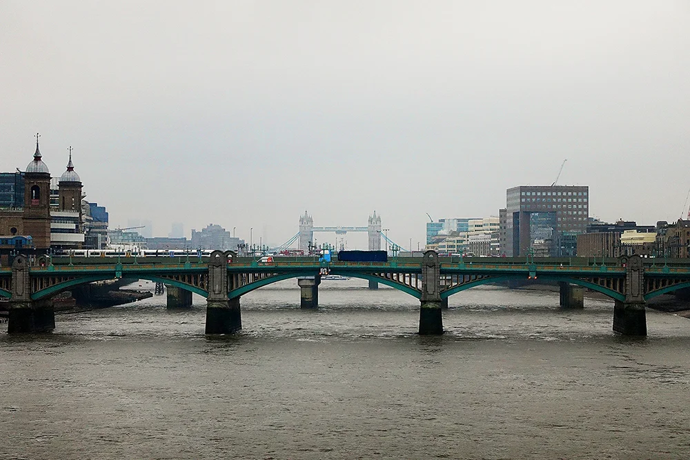 London, in its grey, drizzly glory. &nbsp;As it should be.