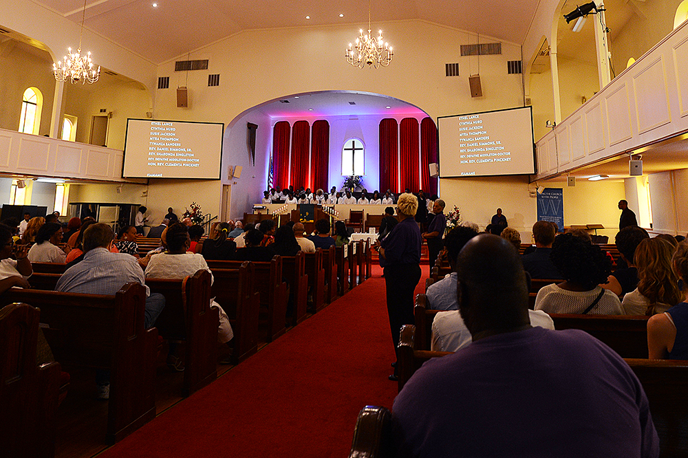 Wesley AME Church prayer vigil in Houston, Texas, in support of Mother Emanuel AME Church in Charleston, South Carolina. June 20, 2015