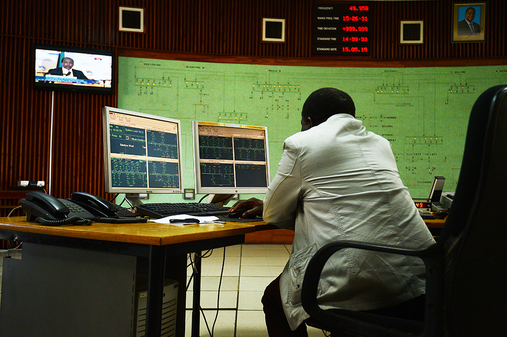 The electrical supply for the entire country of Malawi is managed from this one tiny control room. It's no wonder only 9% of the population has access to electricity -- while the employees of ESCOM are dedicated, they're not working with much equipment.