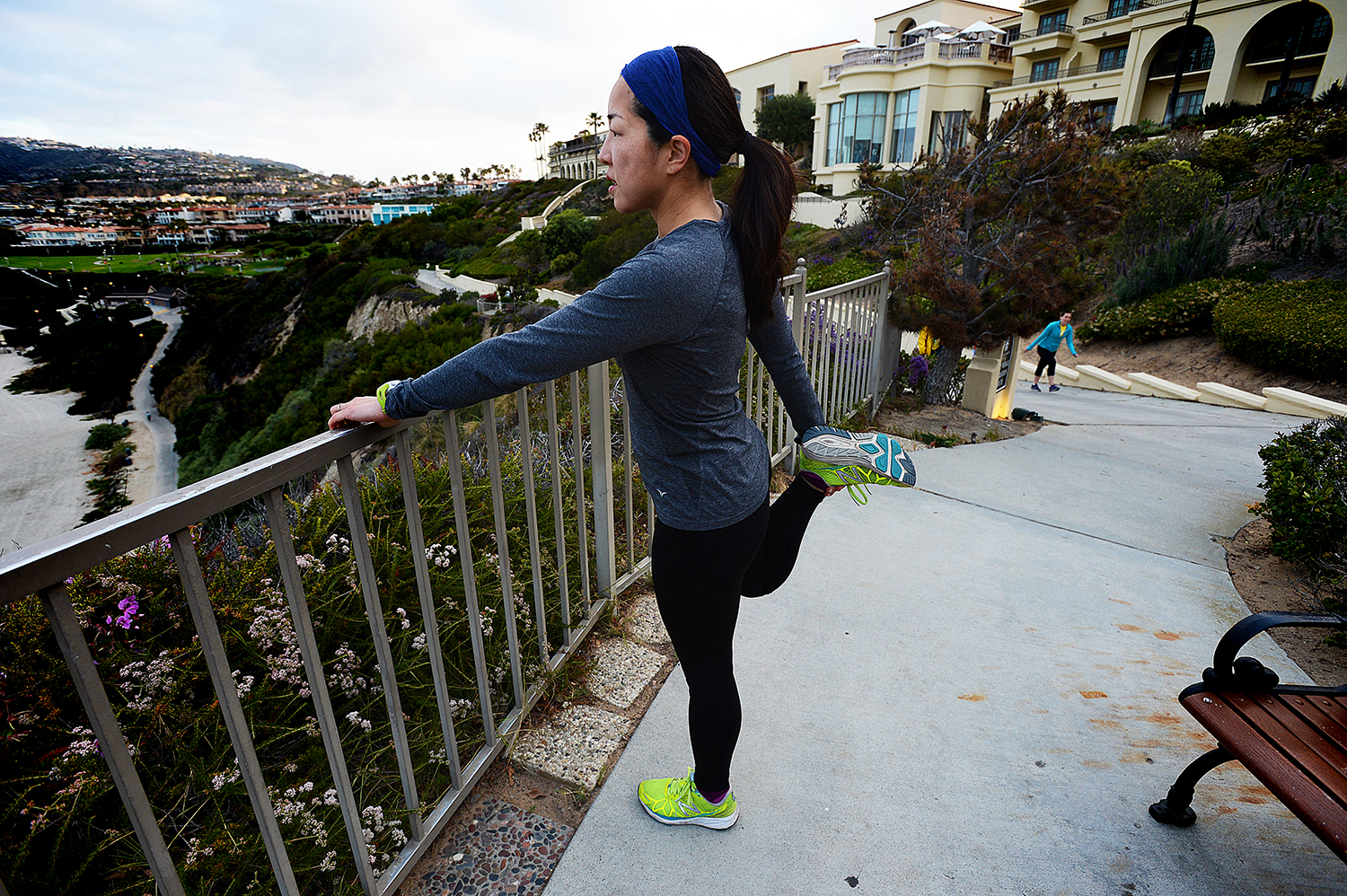 Christine stretches before going on a beach run. &nbsp;Outtake image for my book.
