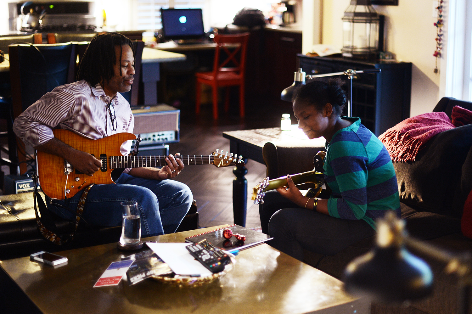 Alex and her beloved guitar teacher, Leland. October 26, 2016.