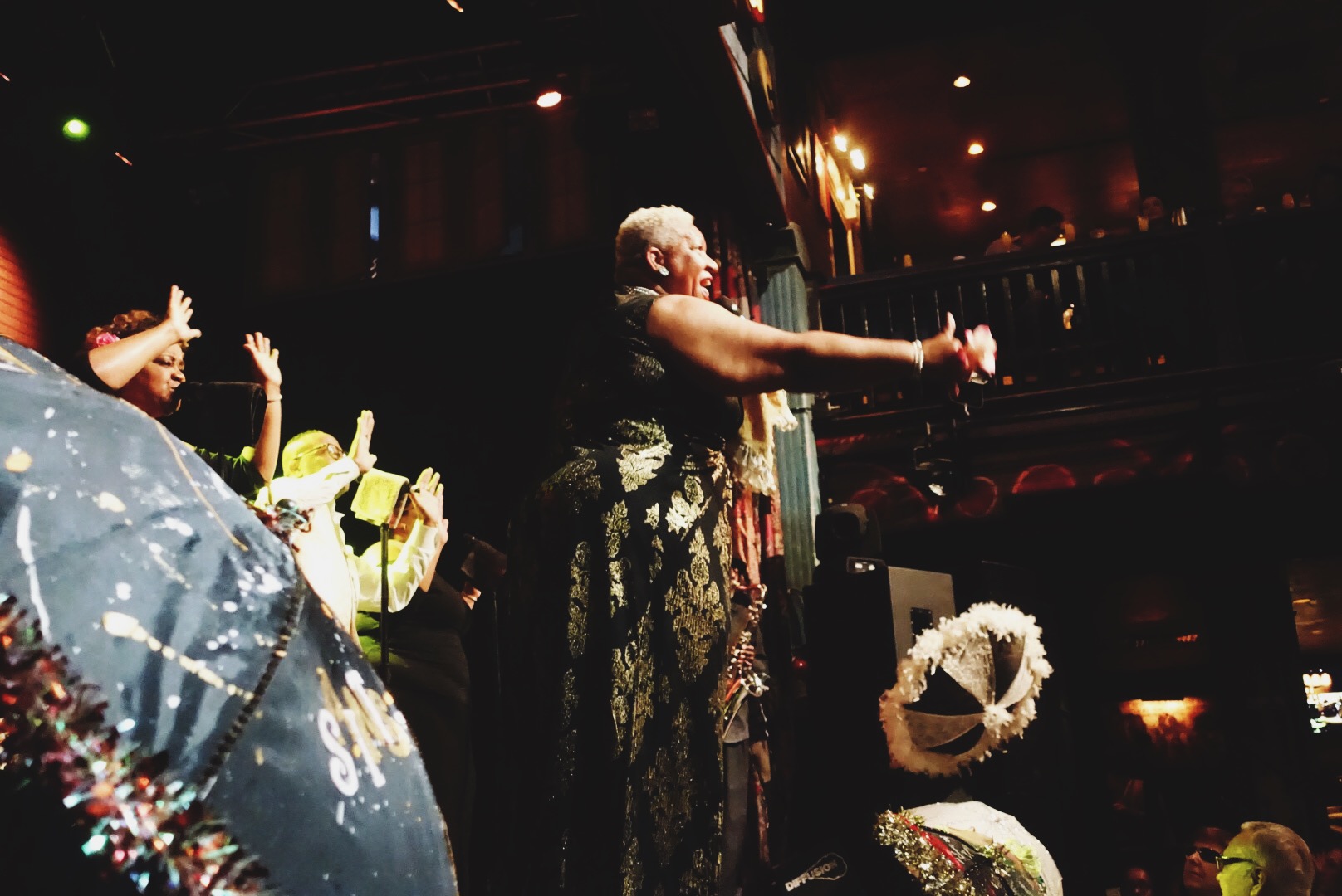 Linda Wright , turning the House of Blues into a church at the gospel lunch.