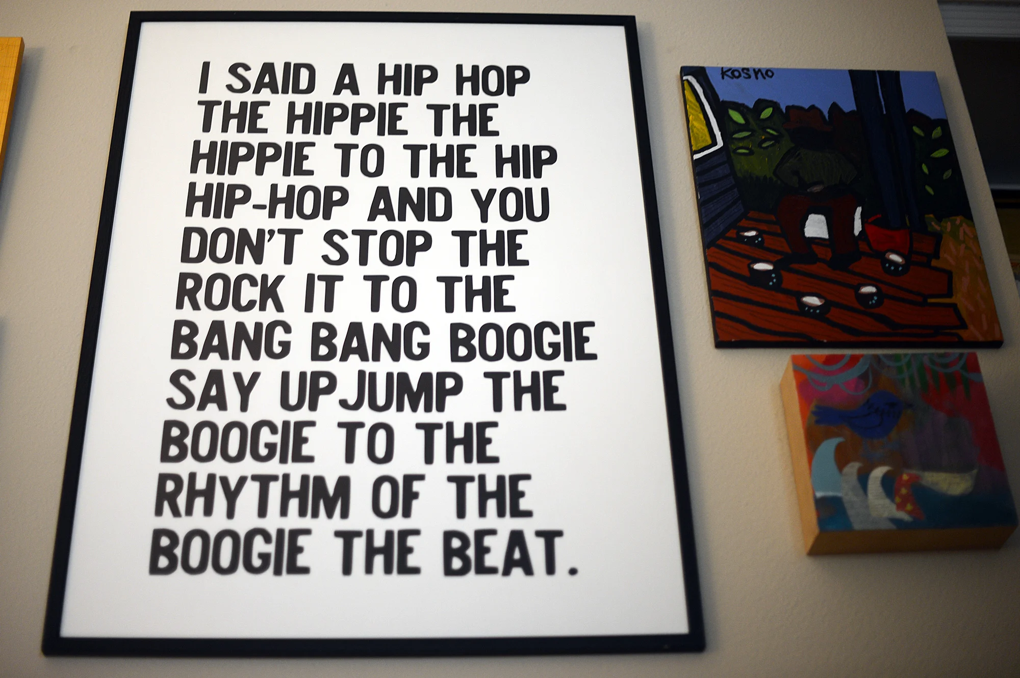  I bought this poster soon after we evacuated from our home, to cheer myself up. I think this is going to end up in our half bathroom in the new house. You know, so that people can practice while they're in there.