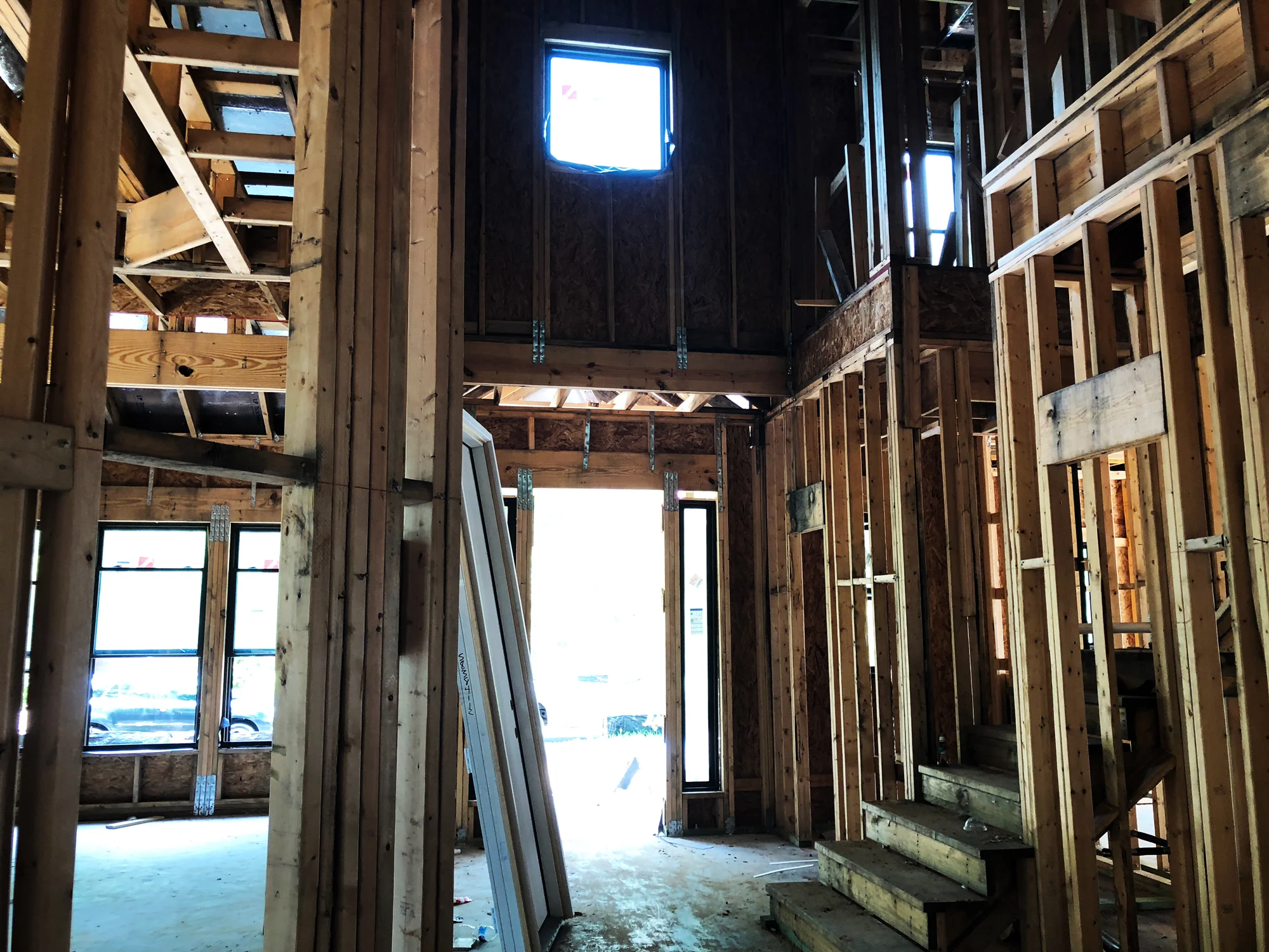 Our house, slowly going up. Sunday, July 8, 2018.