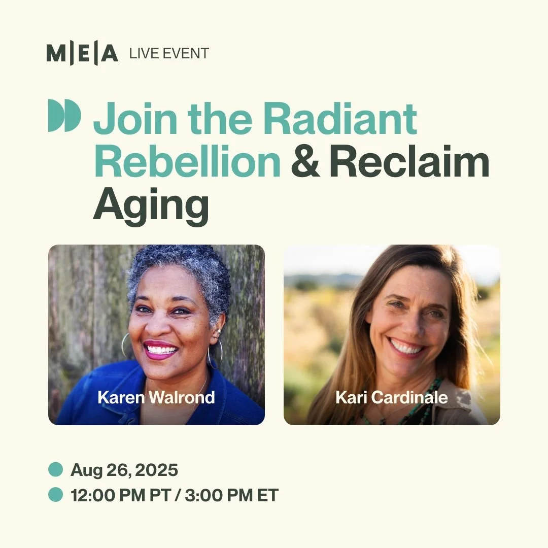 🚨 LIVE TOMORROW!! 🚨

Want to learn more about how to embrace aging as your own personal revolution? Join @karicardinale and I TOMORROW as we talk about how to dismantle decades of conditioning and reclaim aging as the life-enriching adventure it wa
