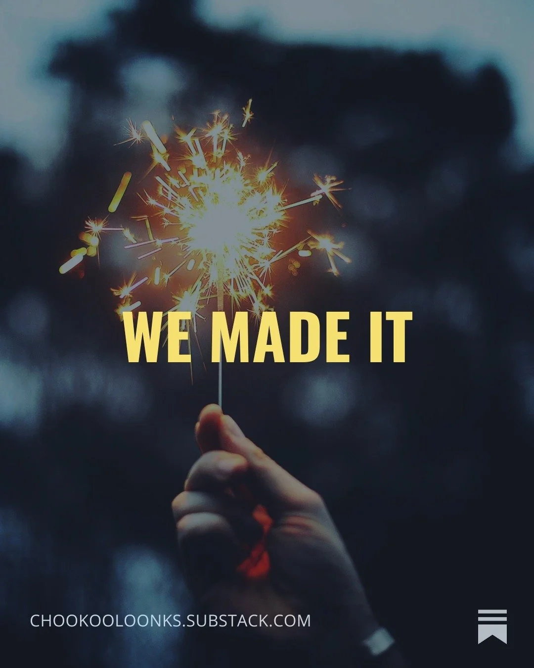 "Well, my lovelies, we made it.

We made it through money problems, grief, loss, work stressors, family disputes, political upheaval, global conflict. We made it through travel, laughter, connection, friendship, love, advocacy, and joy. We made 