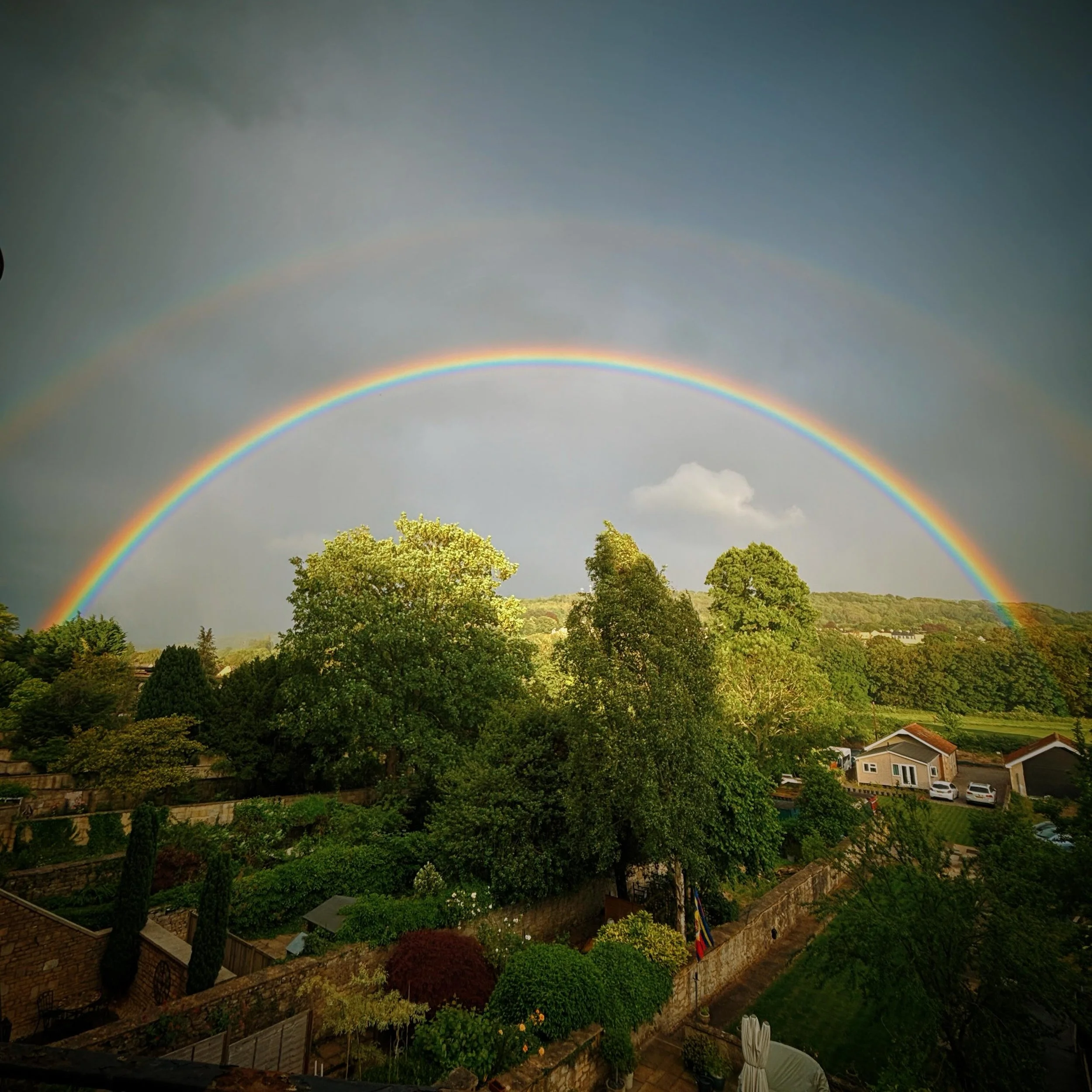 Photos by @marzjennings, taken from our window about 2 hours ago.

Happy Pride, y&rsquo;all. 🌈