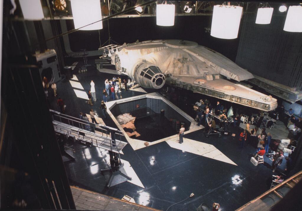  The Death Star hangar bay was part matte painting (when our heroes glance down from above), but otherwise the same Falcon set. 