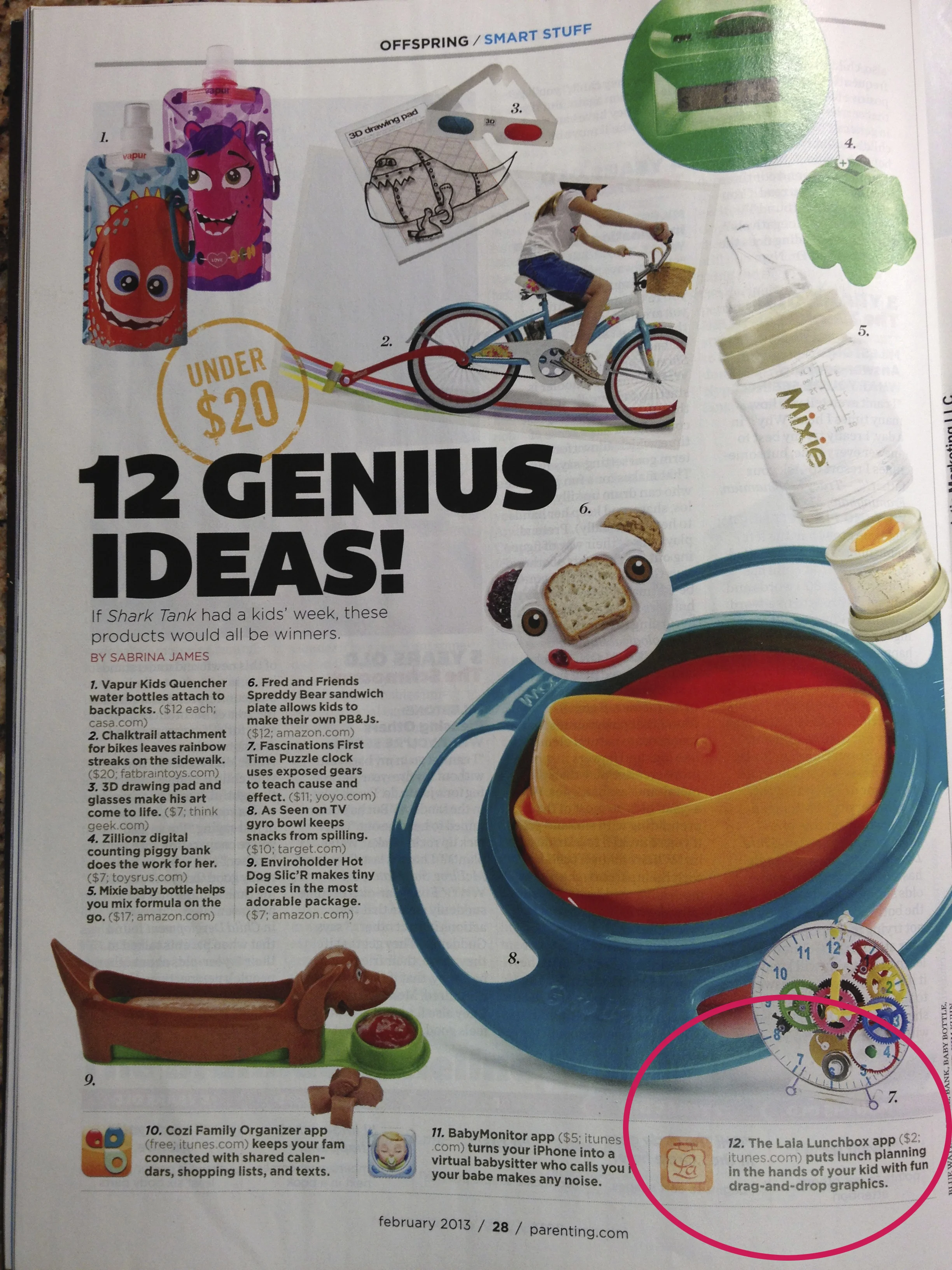 Parenting Magazine, 12 Genius Ideas , February 2013
