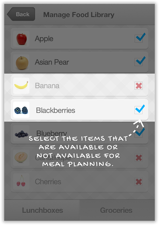 Easily manage your Food Library.