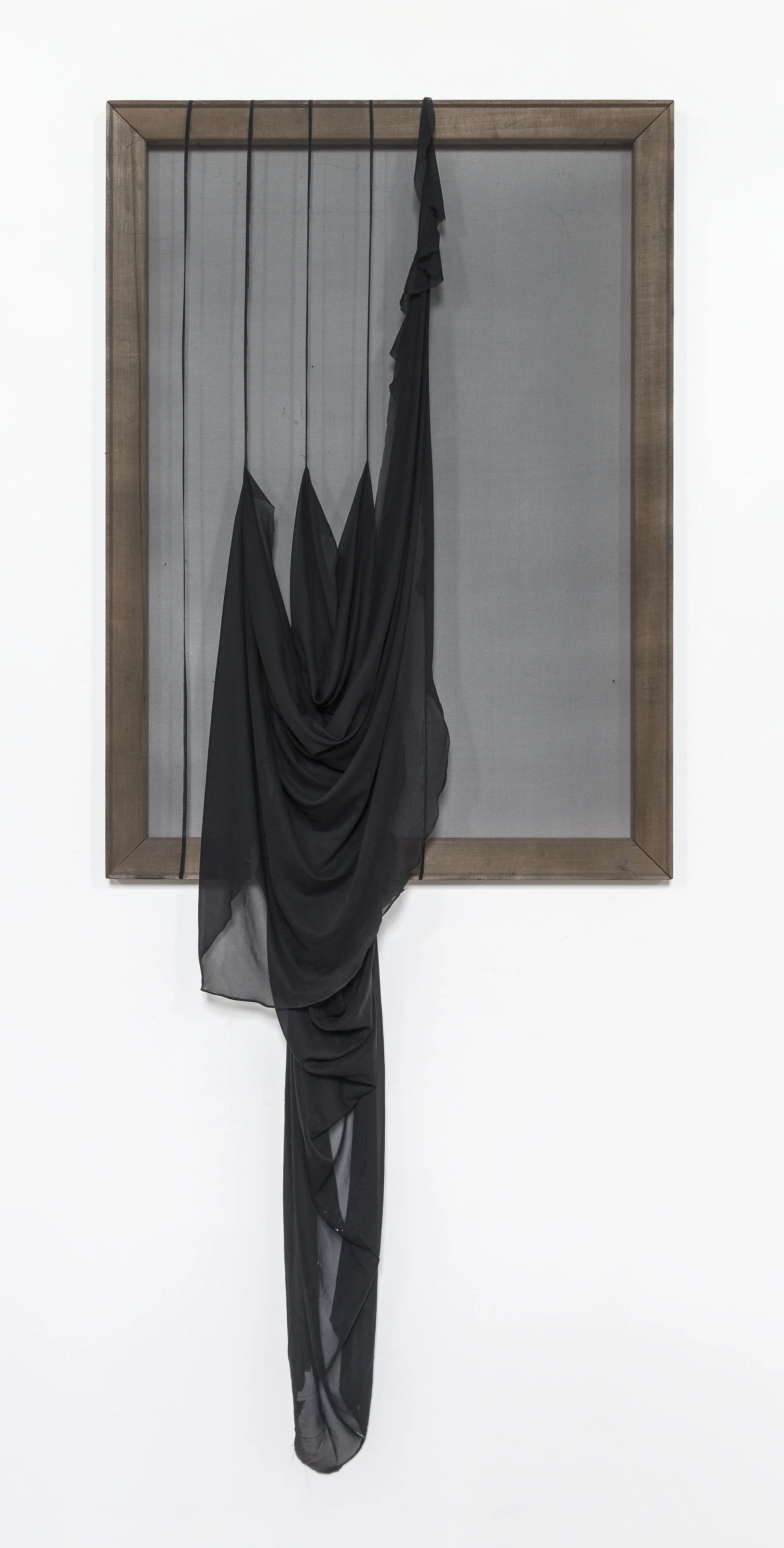 Dip Falls, 44” x 32”, Chiffon and Wood, 2013*