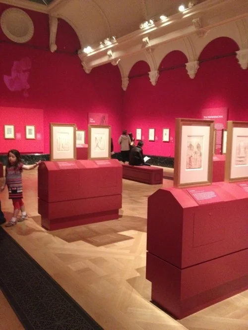 The Gallery in Buckingham Palace of Da Vinci Drawings of the Human Body