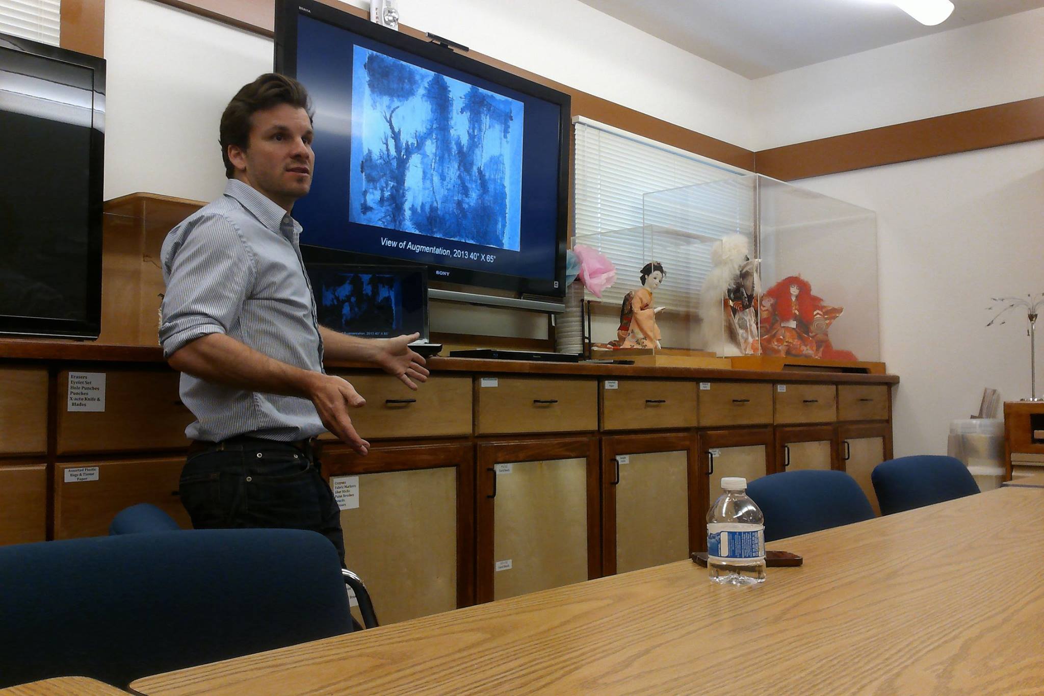 Lecturing about how the Japanese woodcut process influences my work.