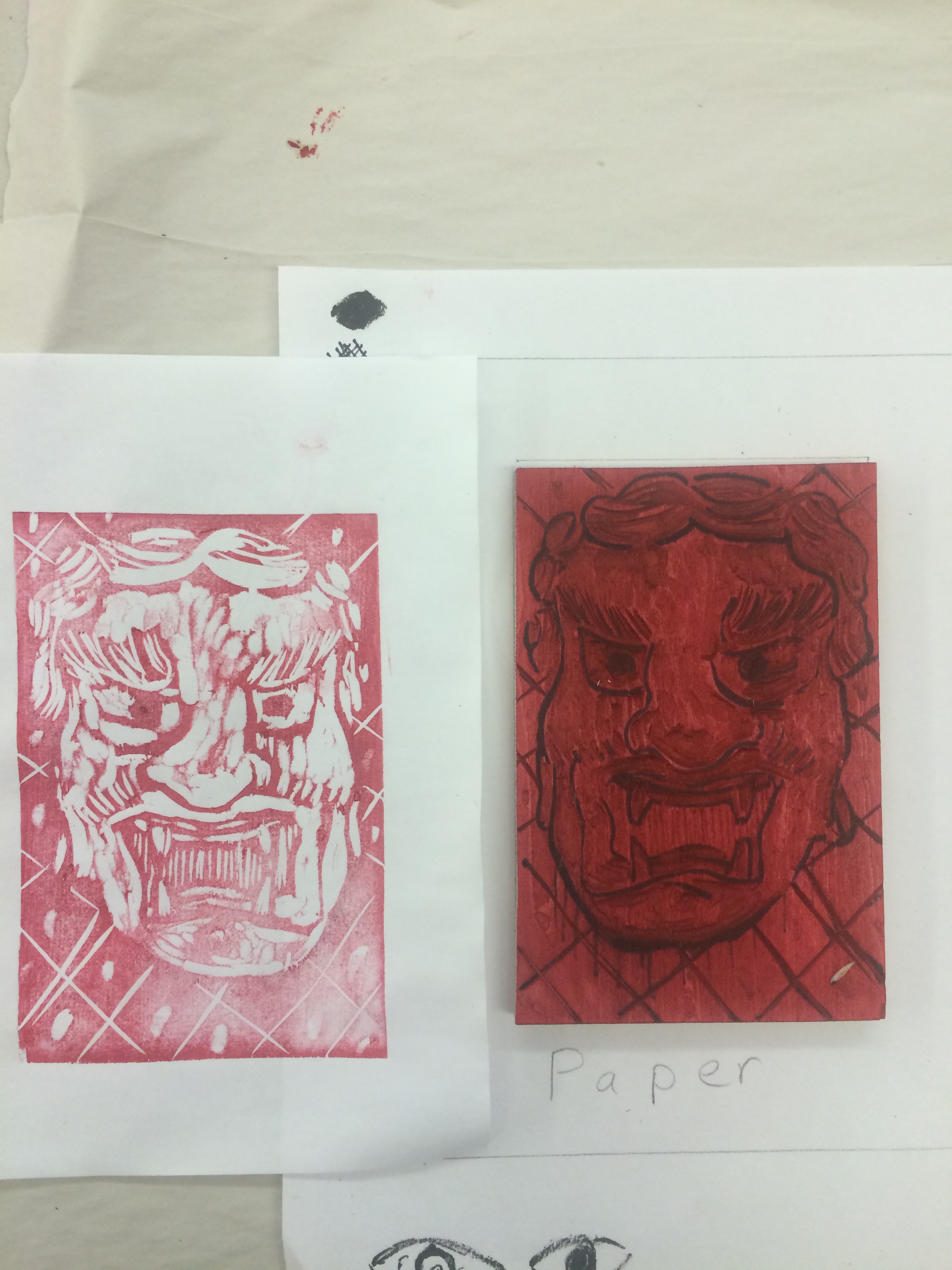 First proof from the woodblock using Akua inks.