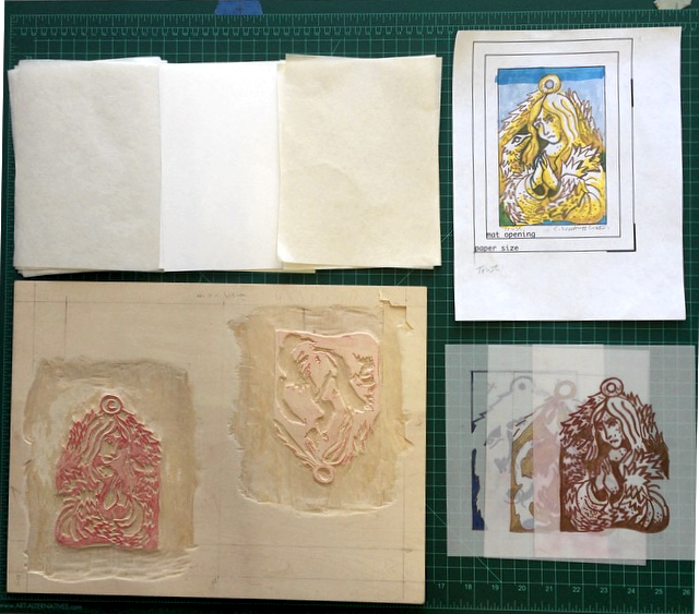 Multiply your color drawings and paintings with the watercolor woodcut!