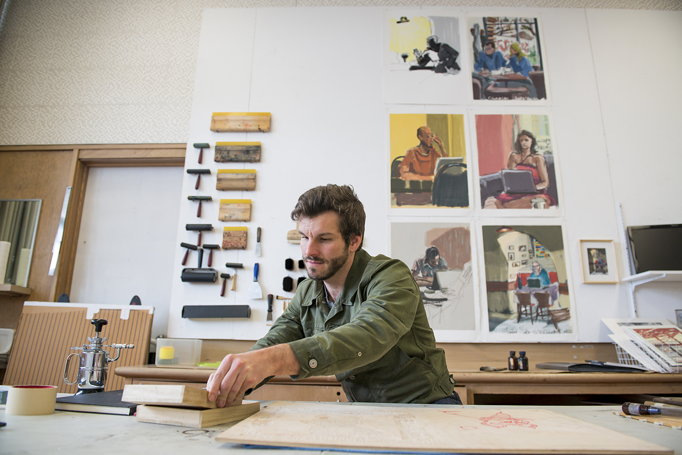 Working in my studio. Come see where the magic happens! (photo credit, Pushan Vij)