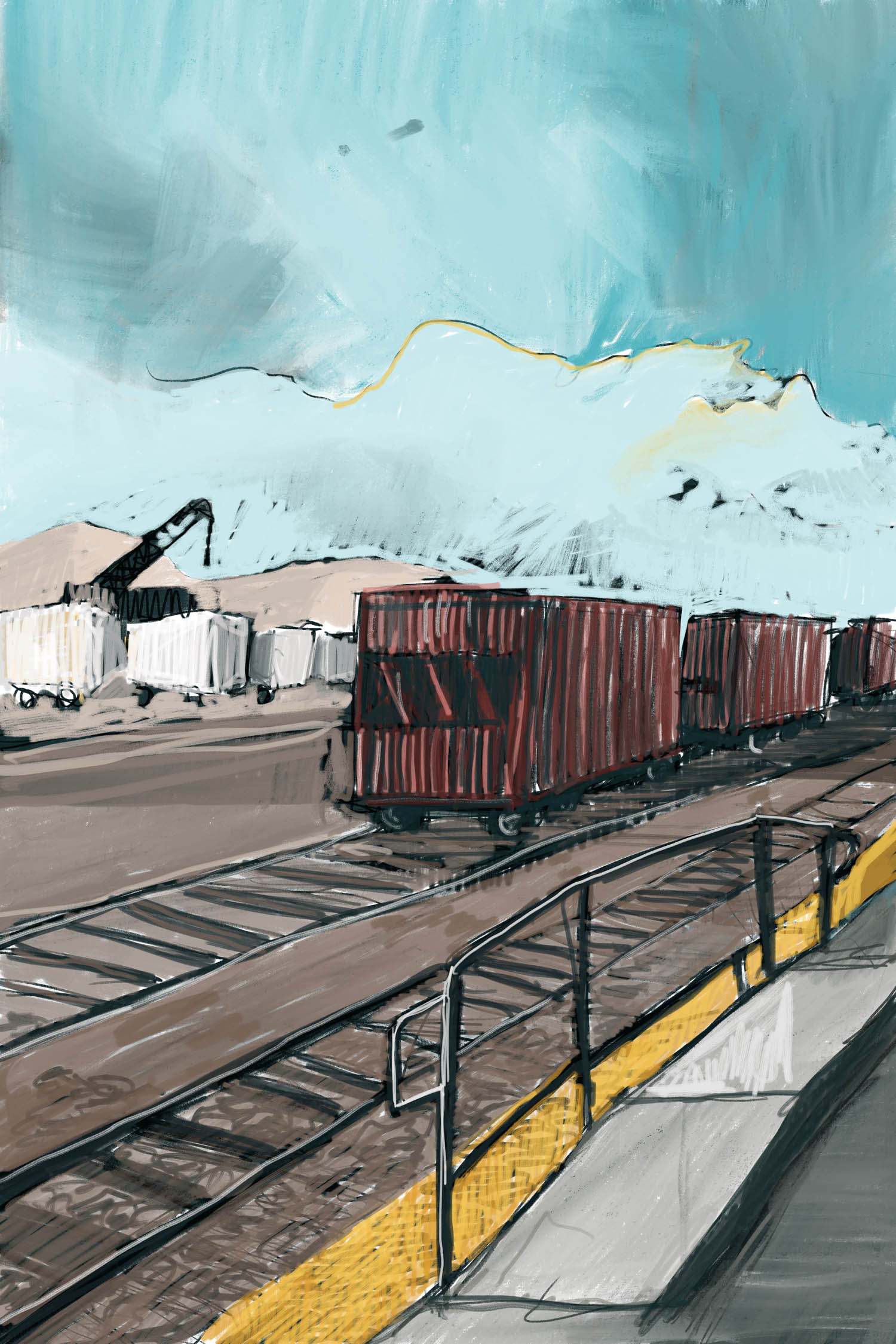 Facing South at Santa Clara Caltrain