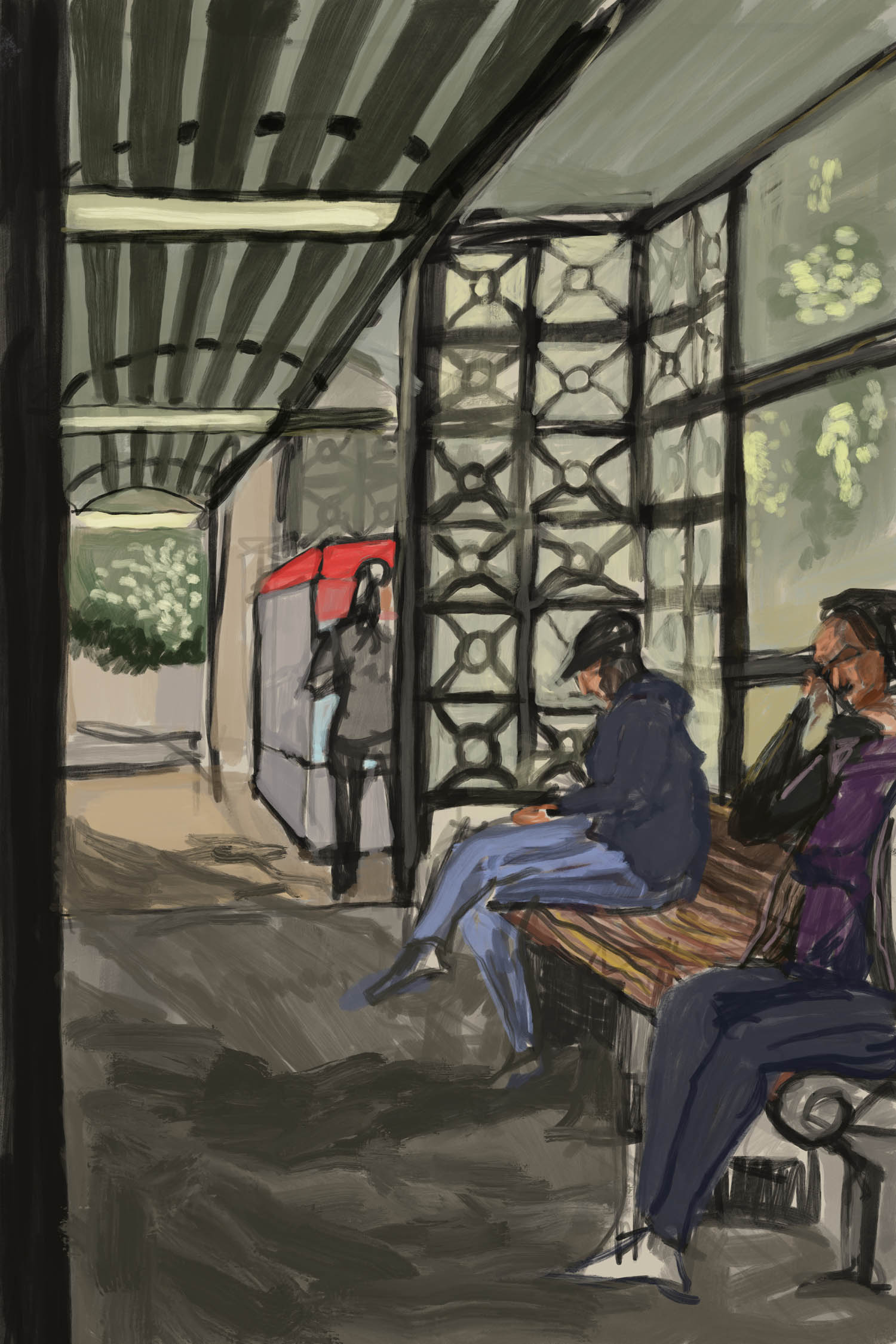 Mountain View Caltrain Station Waiting Booth