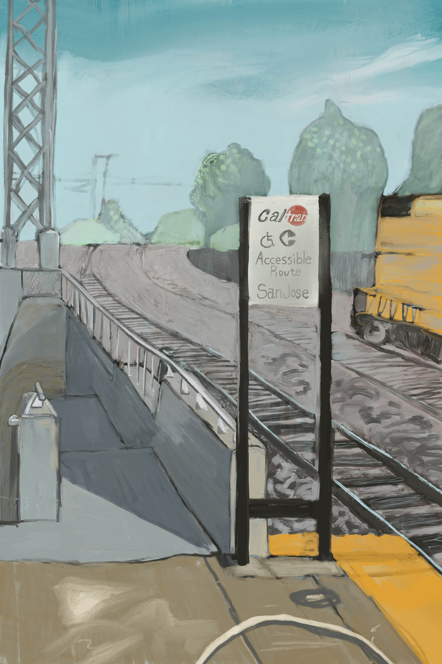 Facing North at Santa Clara Caltrain Station