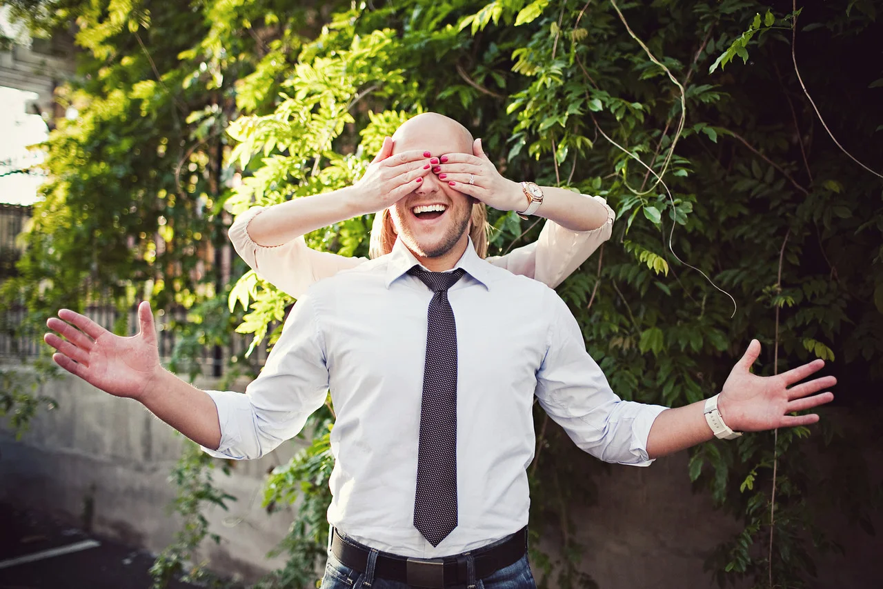Silly shot of engaged couple - Maria Vicencio Photography Engagement Session