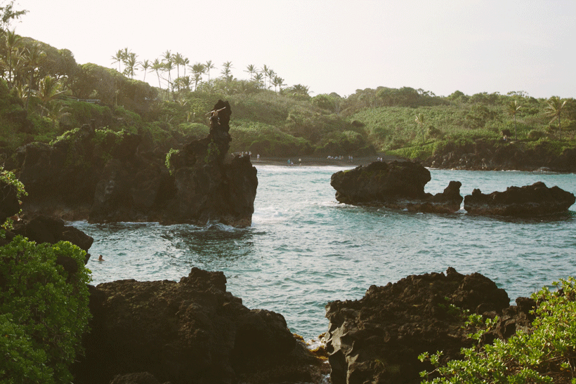 Waianapanapa Beach, Black Sand Beach, Road to Hana, Maui, Hawaii, Animated Gif and Photo by Maria Vicencio Photography