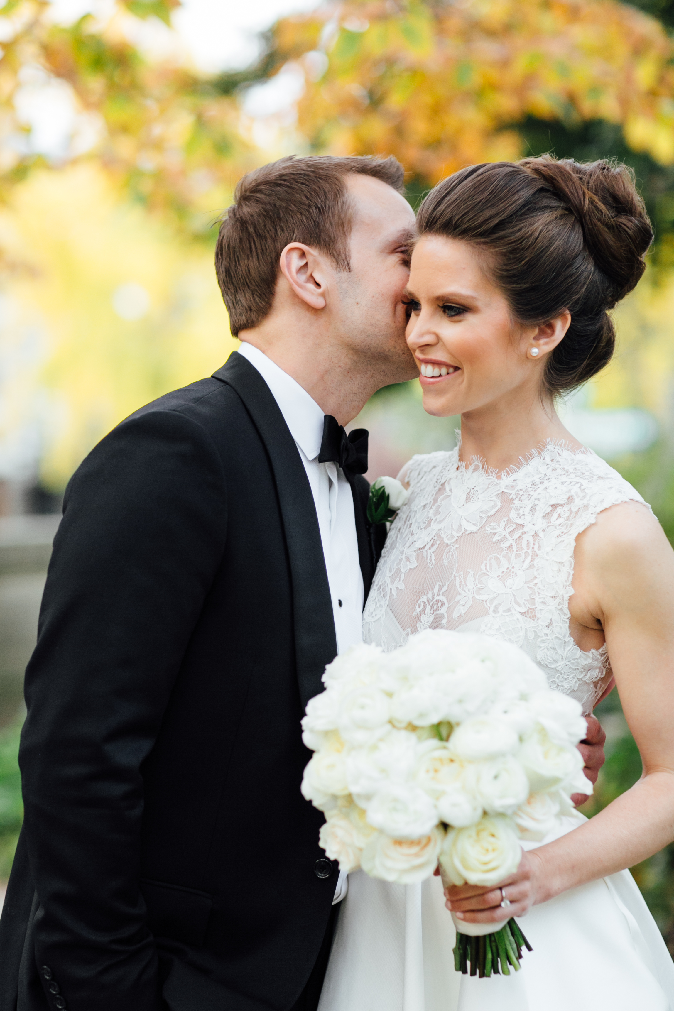 Groom kissing bride at Meridian House in DC - Maria Vicencio Photography Weddings