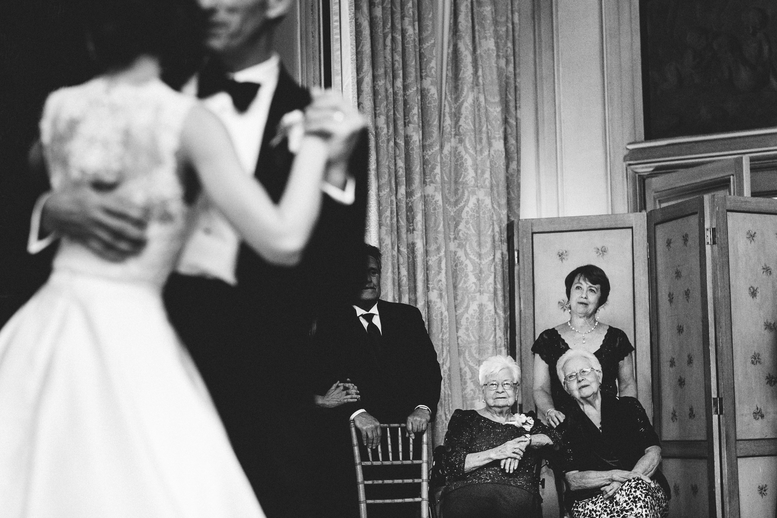 Grandmother looking on as bride dances with her father at Meridian House in DC - Maria Vicencio Photography Weddings