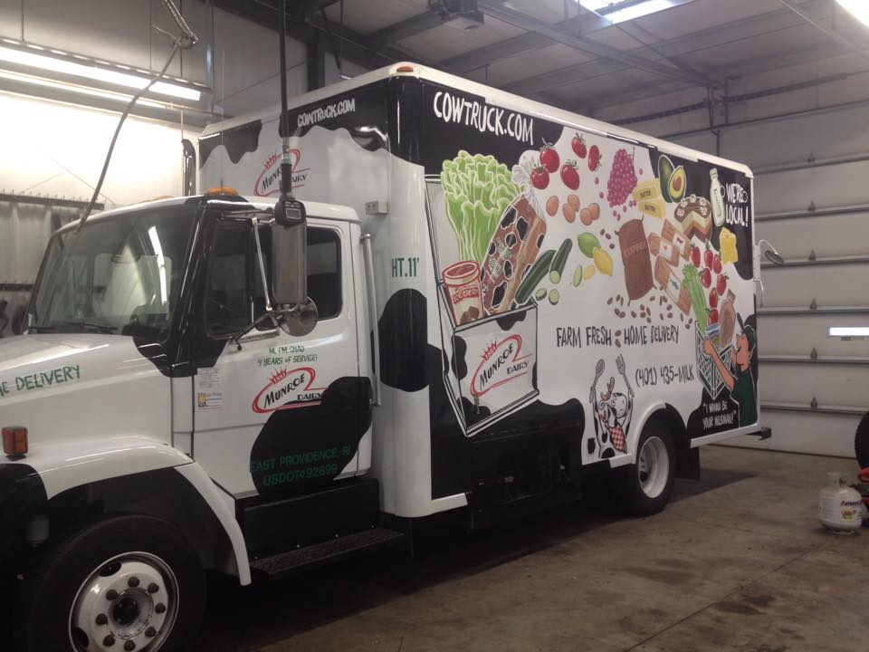 The vinyl, applied to the first truck. (Better photos are coming!)