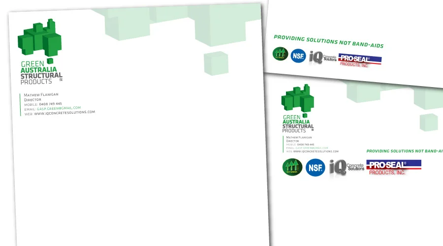 Green Australia Structural Products - Collaterals Created: Identity, Graphic Design, Letterheads, Email Signature