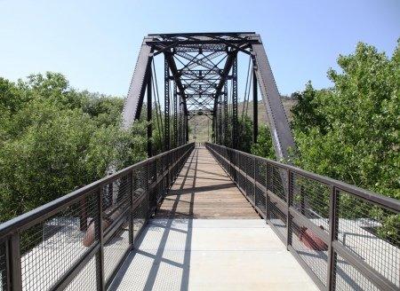 REFINISHED BRIDGE WITH SAFETY RAILS