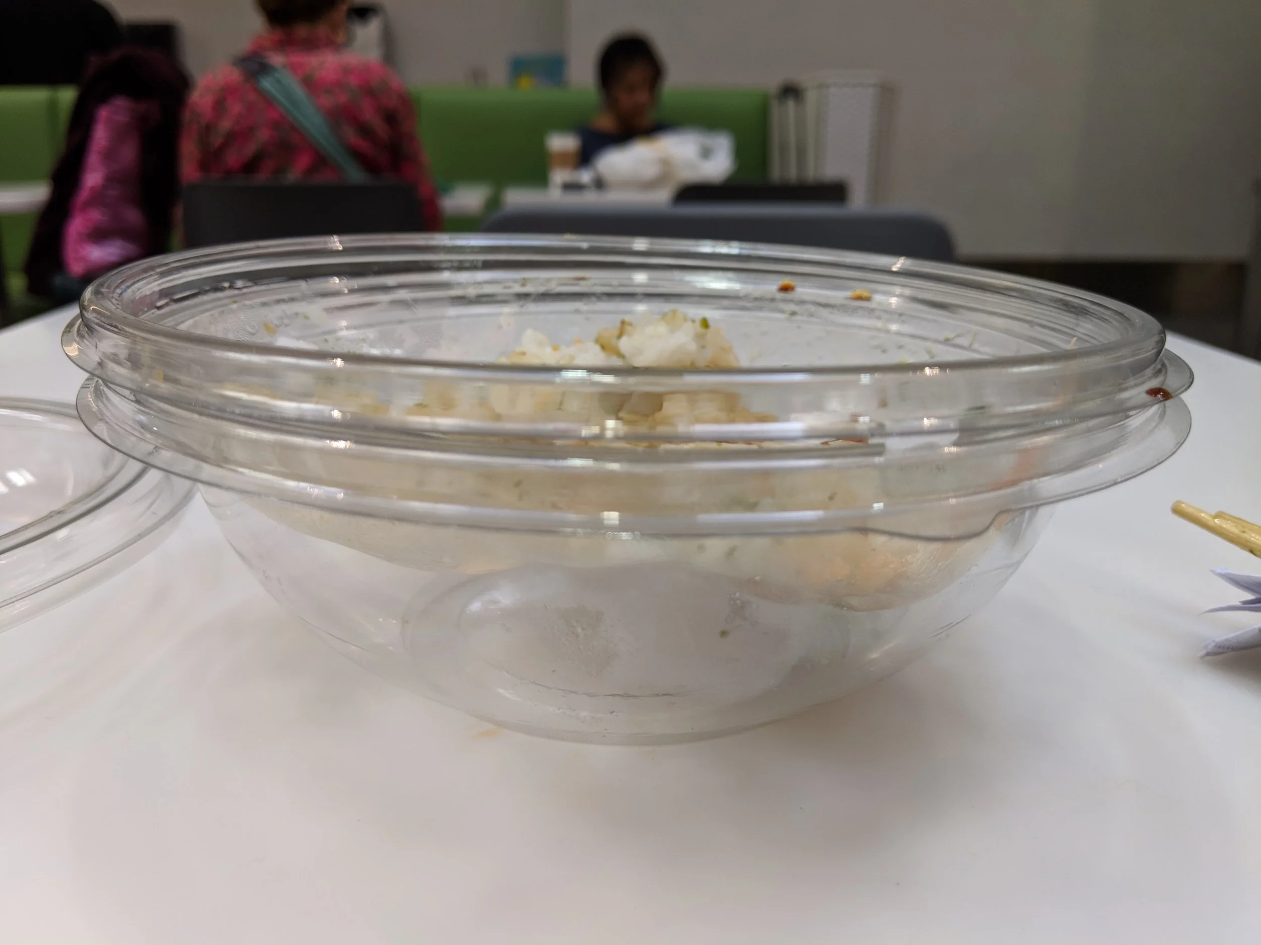 First bowl (narrower depth) on top and deeper bowl on bottom.