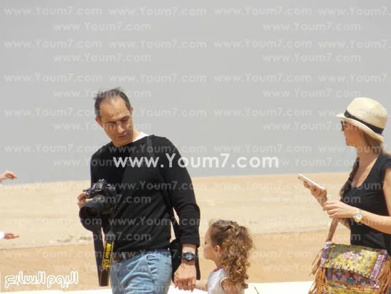 Gamal Mubarak, Hosni Mubarak's son -- a free man again -- visited the pyramids recently with his family. 