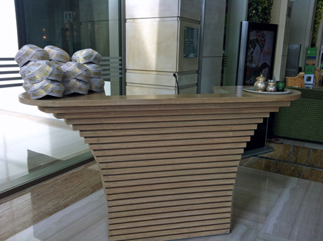 A corner of the reception at the ITC Royal Gardenia, Bangalore
