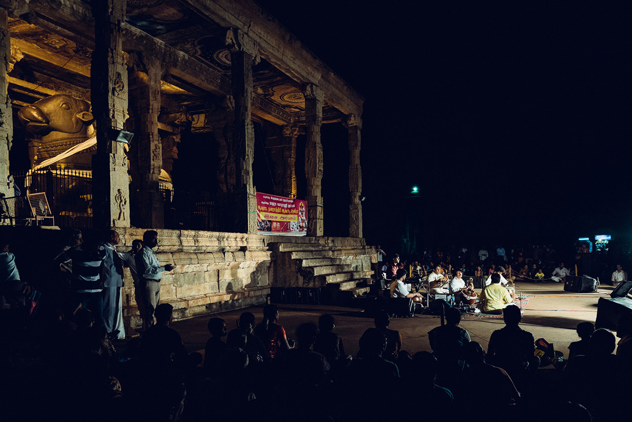 Rajesh Vaidya at the Brihadeeshwara Temple, Tanjore