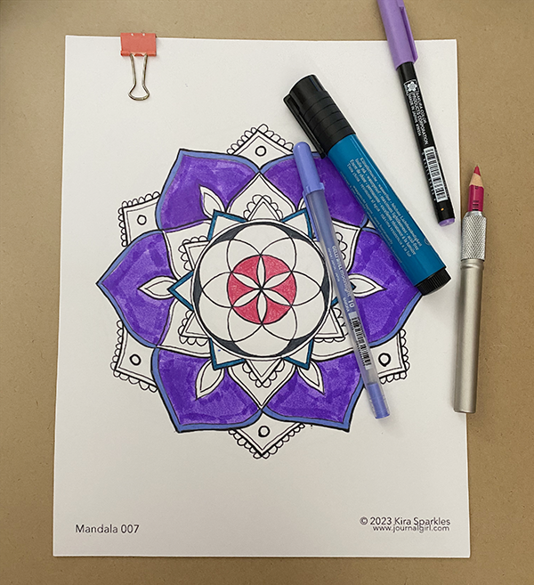 Mandala Art Draw With The Help Of Marker Pens