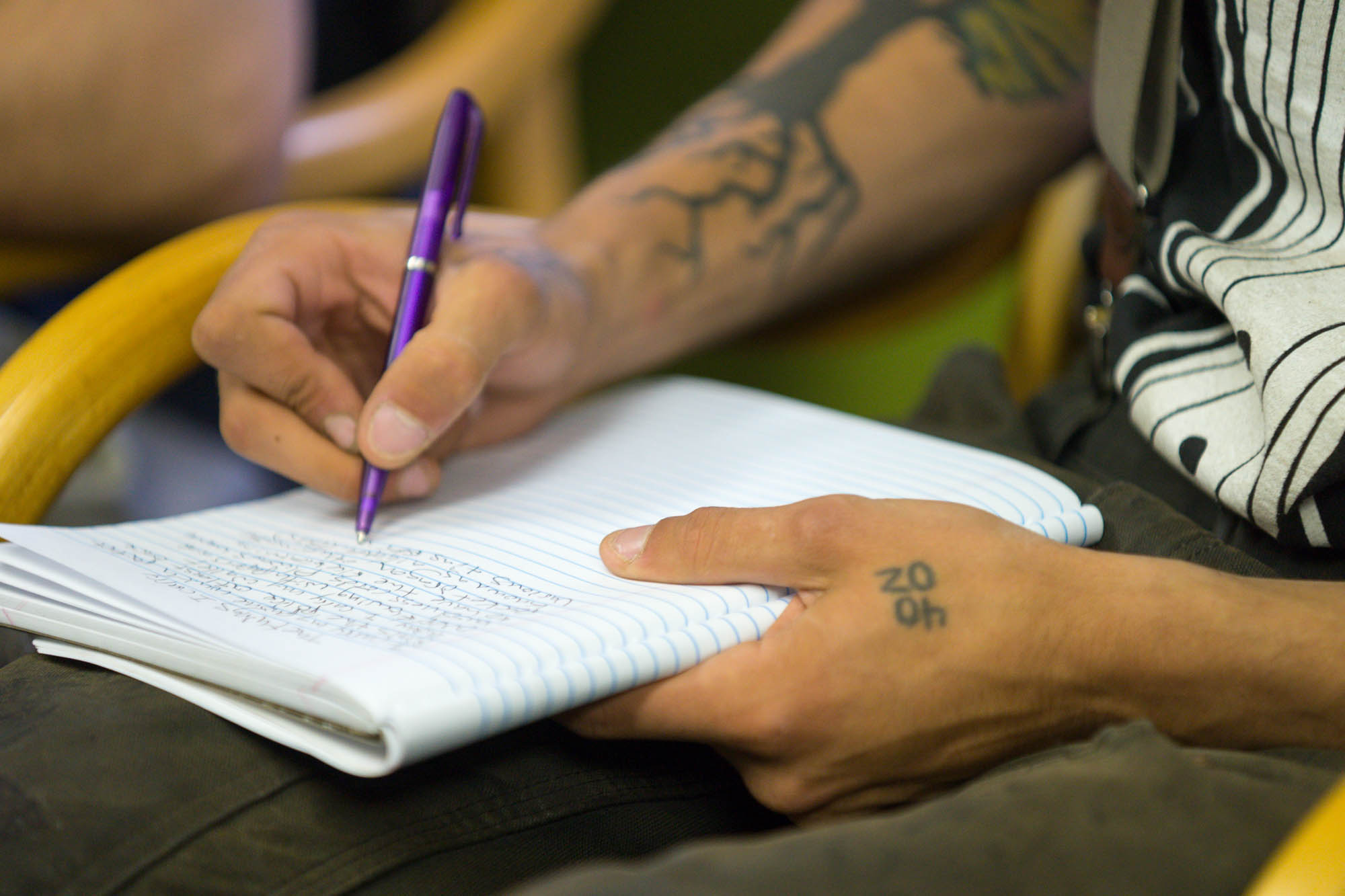  Here, Jeff is writing a poem about what he carries with him, both literally and figuratively.  